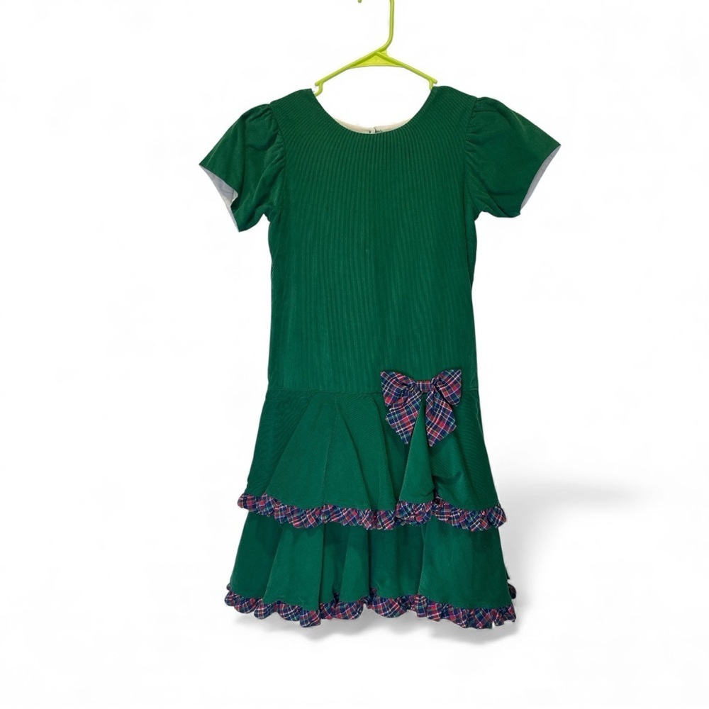 Glorimont Green Dress with Plaid Bow size 12